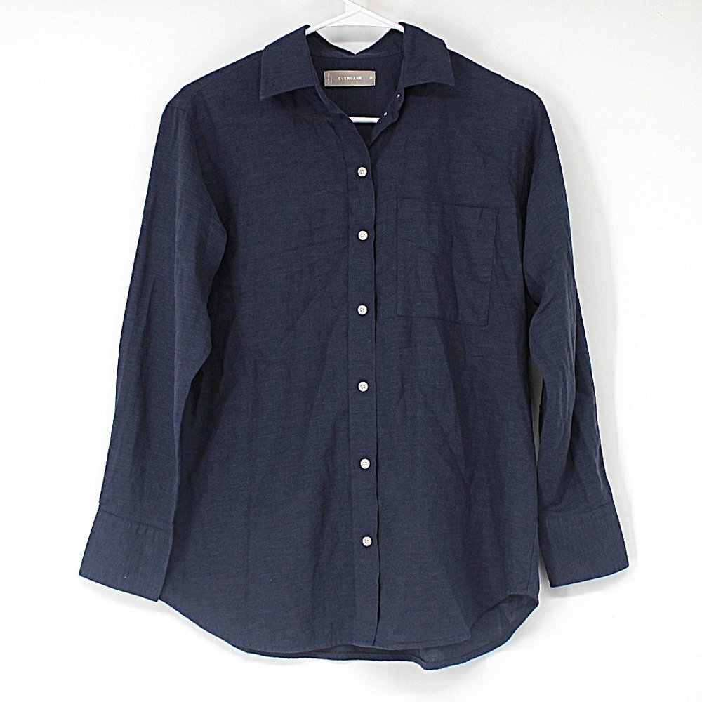 Everlane Button Down Long Sleeve Shirt Blue 00